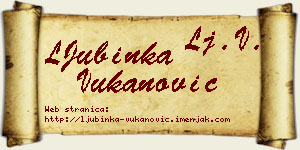 LJubinka Vukanović vizit kartica